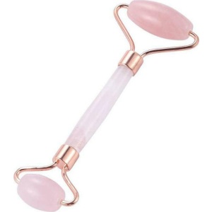 Jade roller προσώπου από ροζ χαλαζία για αντιγήρανση