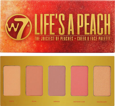 w7 cosmetics life s a peach cheek face palette