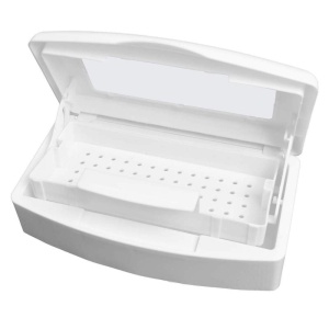 Nail Sterilizer Box for Art Tools Plastic Beauty Implement Sterilizing Tray