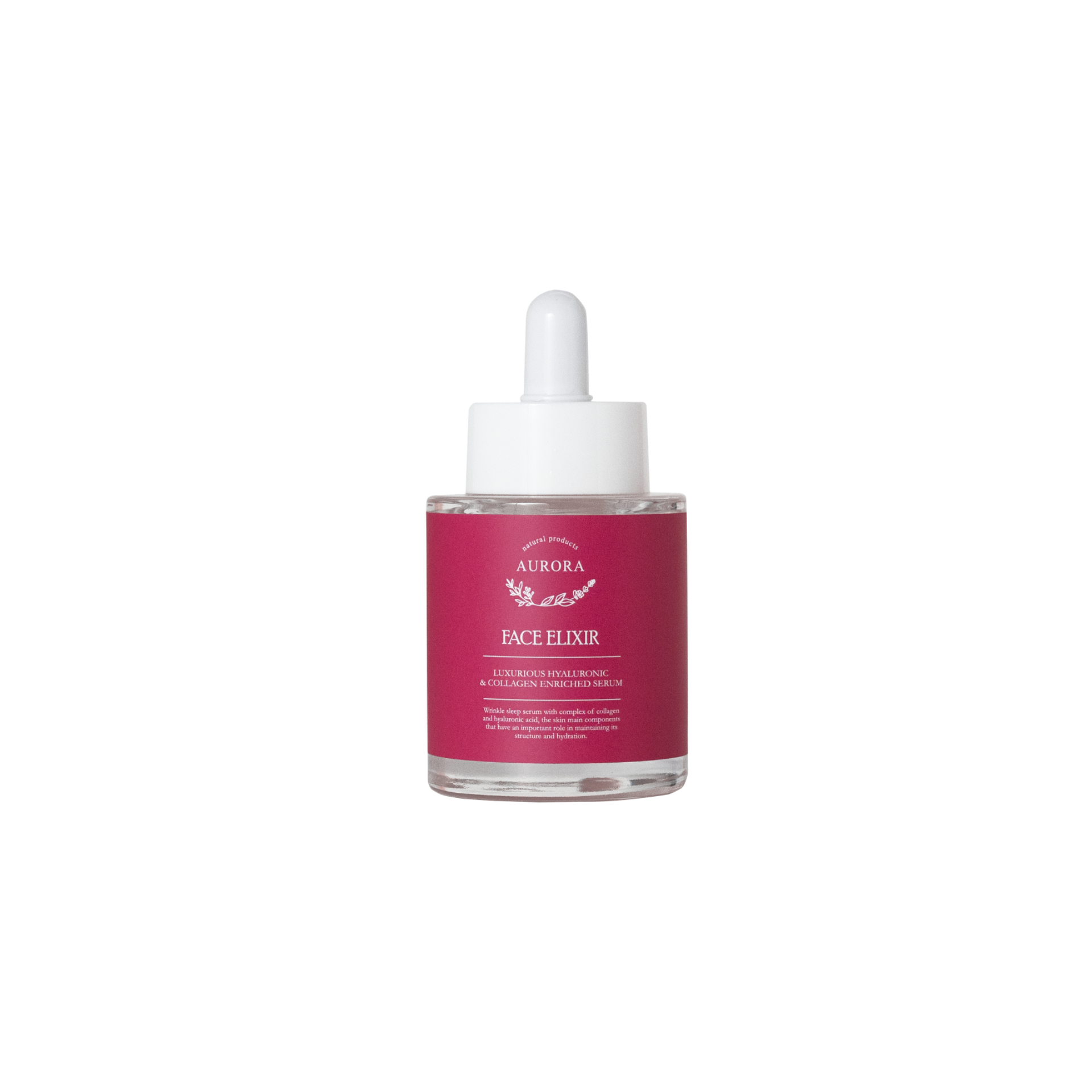 Aurora face elixir, with 12 hyaluronic acid and collagen, 30ml Aelia spa
