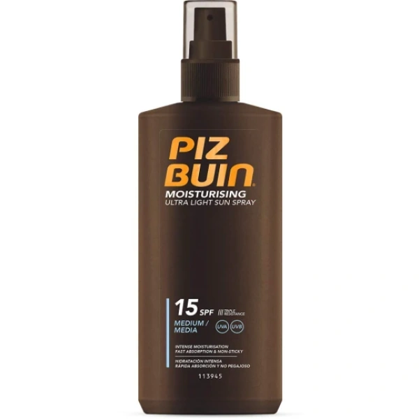 Piz Buin Moisturizing Ultra Light Sun SPF15 Αντηλιακό Spray Σώματος 200ml