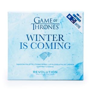 Set Makeup Revolution: X Game of Thrones, False Eyelashes, Winter Is Coming + X Game of Thrones, Vegan, Makeup Fixer Spray, 100 ml + X Game of Thrones, Vegan, Eyebrow Palette, Winter Is Coming, 11.7 g + X Game of Thrones, Vegan, Lip Gloss, Winter Is Coming, 4.6 ml