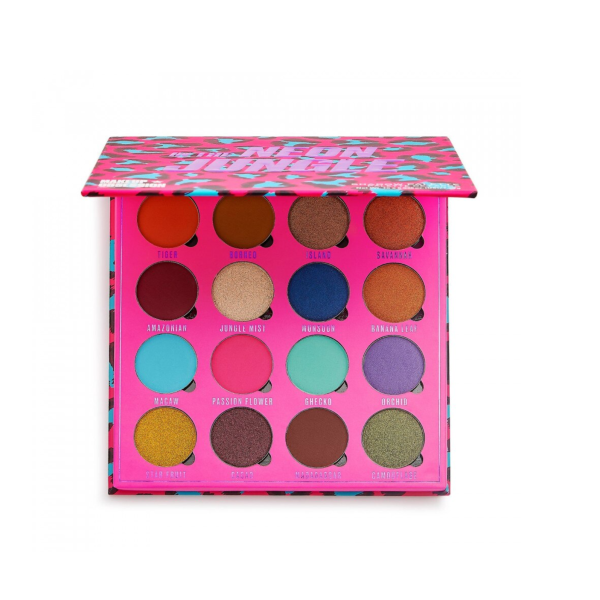 Makeup Revolution, Obsession, Eyeshadow Palette, In The Neon Jungle, 16 Shades, 1.3 g
