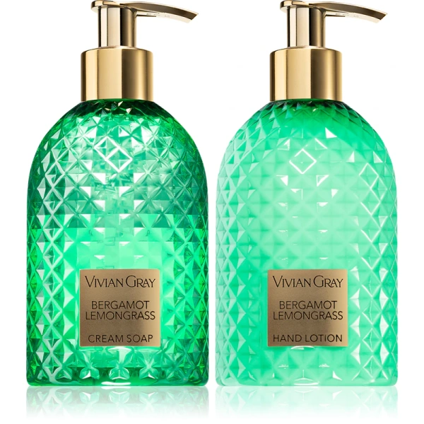 Vivian Gray Gemstone Green Set Liquid Soap and Hand Cream
