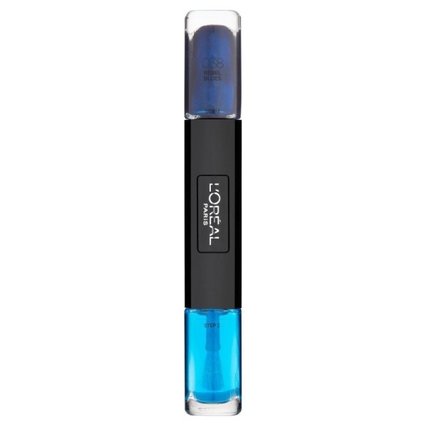 L'Oreal Paris, Infallible, Nail Polish 2-In-1, 038, Rebel Blues, 2 x, 5 ml