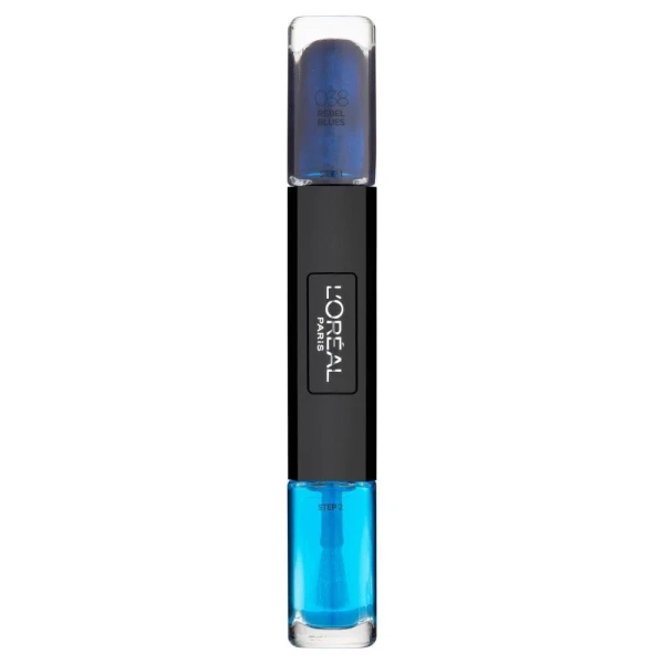 L'Oreal Paris, Infallible, Nail Polish 2-In-1, 038, Rebel Blues, 2 x, 5 ml
