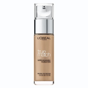 L'Oreal Paris, True Match, Hyaluronic Acid, Natural Finish, Liquid Foundation, 7D/7W, Golden Amber, SPF 17, 30 ml