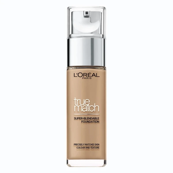 L'Oreal Paris, True Match, Hyaluronic Acid, Natural Finish, Liquid Foundation, 7D/7W, Golden Amber, SPF 17, 30 ml