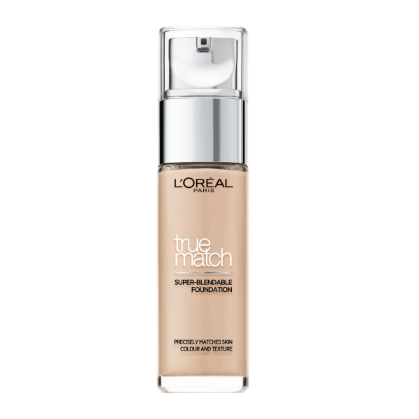 L'Oreal Paris, True Match, Natural Finish, Liquid Foundation, 1R1C, Rose Ivory, SPF 17, 30 ml