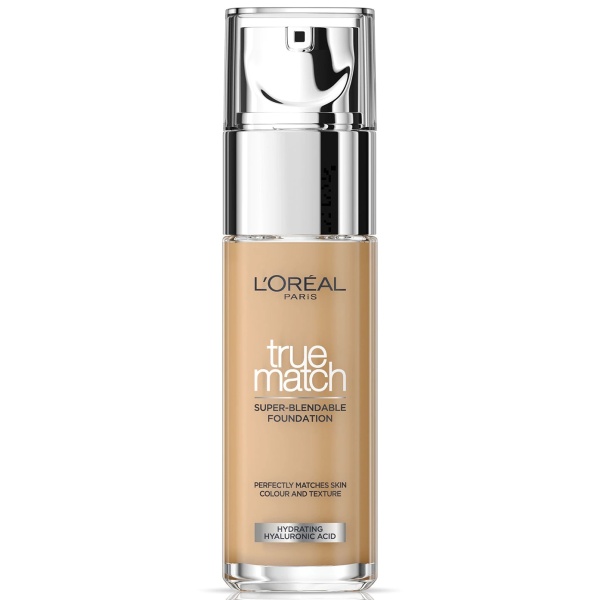 L'Oreal Paris, True Match, Hyaluronic Acid, Natural Finish, Liquid Foundation, 3.N, Creamy Beige, SPF 17, 30 ml