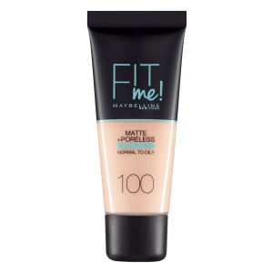 Maybelline, Fit Me Matte + Poreless, Liquid Foundation, 100, Warm Ivory, 30 ml