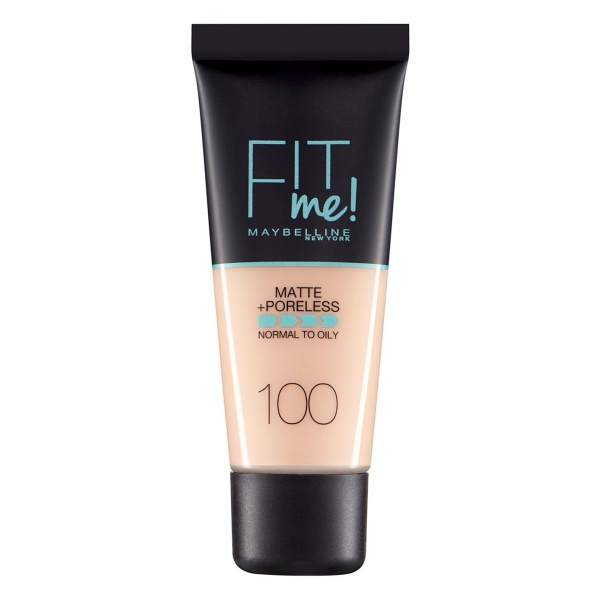 Maybelline, Fit Me Matte + Poreless, Liquid Foundation, 100, Warm Ivory, 30 ml