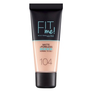 Maybelline, Fit Me Matte + Poreless, Liquid Foundation, 104, Soft Ivory, 30 ml