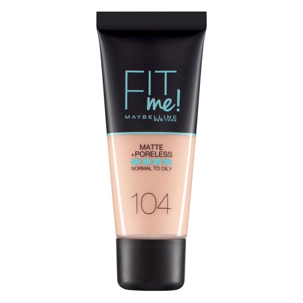 Maybelline, Fit Me Matte + Poreless, Liquid Foundation, 104, Soft Ivory, 30 ml