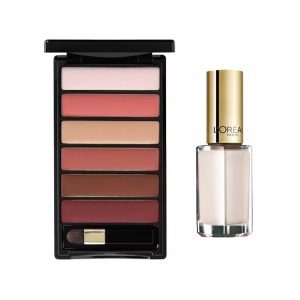 Set L'Oreal Paris: Color Riche La Palette Matte, Lip Palette, Nude, 6 g + Color Riche Le Vernis, Nail Polish, 961, Silky Fawn, 5 ml
