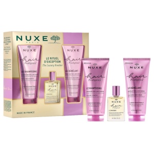 Set Nuxe: Prodigieux, Hair Shampoo, For Shine, 200 ml + Prodigieux, Hair Conditioner, For Shine, 200 ml + Prodigieux Le Masque, Hair Oil Treatment, For Nourishing, 30 ml