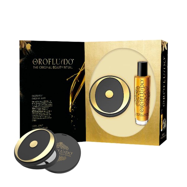Set Revlon: Orofluido, Hair Oil, For Hydrate/Detangle & Shine, 100 ml + Compact Mirror, Black