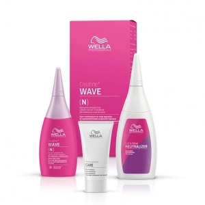 Wave (N) Set Wella Professionals: Perm Service Care, Hair Lotion Treatment, Post-treatment, 30 ml + Curl & Wave, Hair Perm Neutralizer, Perm Hair, For Normal To Resistant Hair, 100 ml + Creatine+ Wave (N), Hair Perm Lotion, Waves, For Normal To Resistant Hair, 75 ml
