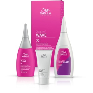 Wave (C) Set Wella Professionals: Perm Service Care, Hair Lotion Treatment, Post-treatment, 30 ml + Curl & Wave, Hair Perm Neutralizer, Perm Hair, For Normal To Resistant Hair, 100 ml + Creatine+ Wave (C), Hair Perm Lotion, Waves, For Normal To Resistant Hair, 75 ml