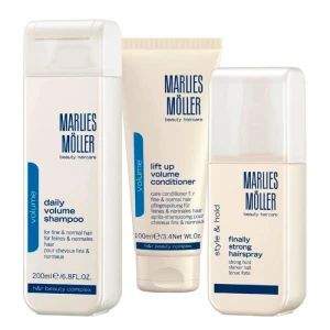 Xmas Set Set Marlies Moller: Lift-Up, Hair Conditioner, For Volume, 100 ml + Finally Strong, Hair Spray, For Styling, Strong Hold, 125 ml + Daily Volume, Hair Shampoo, 200 ml
