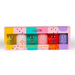 Bubbly Foamy Funtimes Set I Love: Long Embraces, Hydrating, Shower Gel, For All Skin Types, 100 ml + Sweet Treats, Hydrating, Shower Gel, For All Skin Types, 100 ml + Springs Walks, Hydrating, Shower Gel, For All Skin Types, 100 ml + The Sun On My Face, Hydrating, Shower Gel, For All Skin Types, 100 ml + A Good Night's Sleep, Hydrating, Shower Gel, For All Skin Types, 100 ml + Cosy Night's, Hydrating, Shower Gel, For All Skin Types, 100 ml