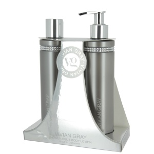 Crystals Set Vivian Gray: Grey Crystals, Softening, Shower Gel, For All Skin Types, 250 ml + Grey Crystals, Hydrating, Body Lotion, 250 ml