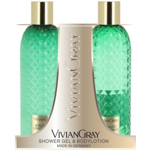 Gemstone Green Set Vivian Gray: Bergamot & Lemongrass, Cleansing, Shower Gel, For All Skin Types, 300 ml + Bergamot & Lemongrass, Hydrating, Body Lotion, 300 ml