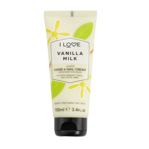 I Love, Signature Collection, Moisturizing, Hand & Nail Cream, Vanilla Milk, 100 ml