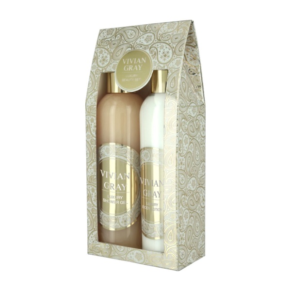 Romance Set Vivian Gray: Luxury, Vanilla & Patchouli, Softening, Shower Gel, For All Skin Types, 250 ml + Luxury, Vanilla & Patchouli, Moisturizing, Body Lotion, 250 ml