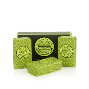 Set Trio, Crabtree & Evelyn, West Indian Lime, Energising, Soap Bar, 3 pcs, 150 g