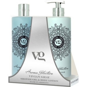 Set Vivian Gray: Aroma Selection, Amber & Cedar, Softening, Shower Gel, For All Skin Types, 500 ml + Aroma Selection, Amber & Cedar, Hydrating, Body Lotion, 500 ml