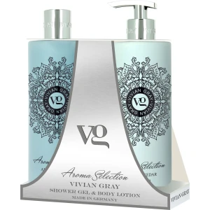 Set Vivian Gray: Aroma Selection, Amber & Cedar, Softening, Shower Gel, For All Skin Types, 500 ml + Aroma Selection, Amber & Cedar, Hydrating, Body Lotion, 500 ml