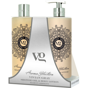 Set Vivian Gray: Aroma Selection, Grapefruit & Vetiver, Hydrating, Body Lotion, 500 ml + Aroma Selection, Grapefruit & Vetiver, Softening, Shower Gel, For All Skin Types, 500 ml