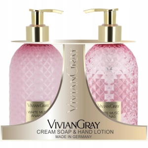 Gemstone Pink Set Vivian Gray: White Musk & Pineapple, Hydrating, Hand Lotion, 300 ml + White Musk & Pineapple, Cleansing, Liquid Soap, 300 ml