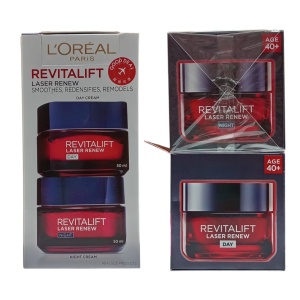 Set L'Oreal Paris: Revitalift Laser Renew, Hyaluronic Acid, Anti-Ageing, Day, Cream, For Face, 50 ml + Revitalift Laser Renew, Hyaluronic Acid, Anti-Ageing, Night, Cream, For Face, 50 ml