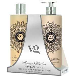 Set Vivian Gray: Aroma Selection, Grapefruit & Vetiver, Hydrating, Body Lotion, 500 ml + Aroma Selection, Grapefruit & Vetiver, Softening, Shower Gel, For All Skin Types, 500 ml
