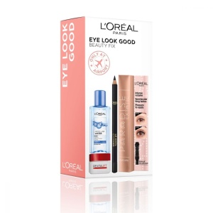 Eye Look Good Beauty Fix Set L'Oreal Paris: L'Oreal Paris, Cleansing, Micellar Water, For All Skin Types, 95 ml + Paradise Extatic, Volumizing, Mascara, Black, 6.4 ml +  Le Khol By Superliner, Kohl Eyeliner, 101, Midnight Black, 1.2 g + Revitalift, Anti-Wrinkle, Eye Cream, 15 ml