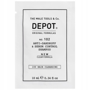 Depot, 100 Hair Cleansing No. 102 Clear Formula, Botanical Complex, Hair Shampoo, Anti-Dandruff & Sebum Control, 10 ml