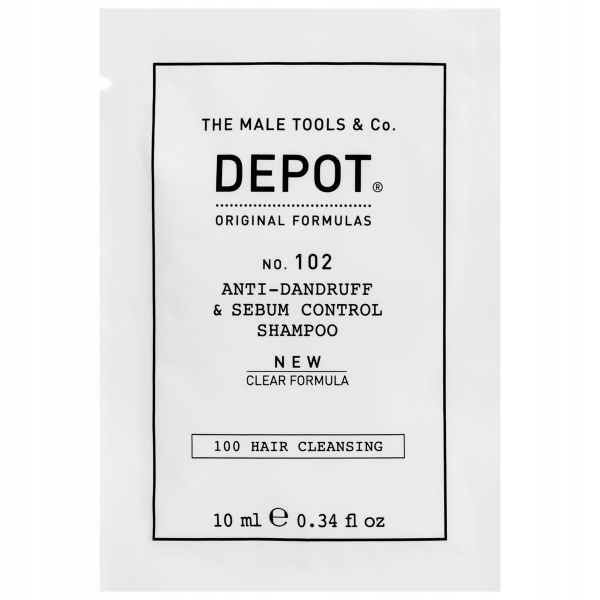 Depot, 100 Hair Cleansing No. 102 Clear Formula, Botanical Complex, Hair Shampoo, Anti-Dandruff & Sebum Control, 10 ml