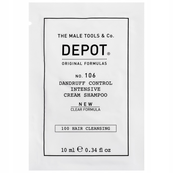Depot, 100 Hair Cleansing No. 106 Clear Formula, Pro-Vitamin B5, Hair Shampoo, Anti-Dandruff, 10 ml