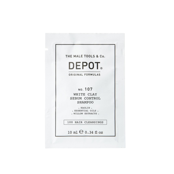 Depot, 100 Hair Cleansing No. 107, Kaolin, Hair Shampoo, For Regulation Of Excessive Sebum, 10 ml