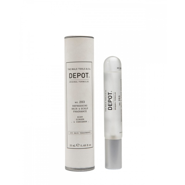 Depot, 200 Hair Treatments No. 203, Hair Scented Mist, For Men, Mint, Ginger & Cardamom, 20 ml