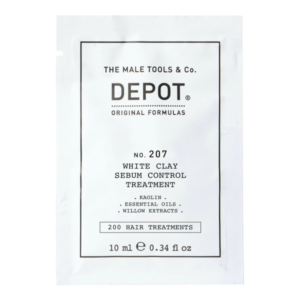 Depot, 200 Hair Treatments No. 207, Kaolin, Scalp Treatment Cream Mask, For Regulation Of Excessive Sebum, 10 ml