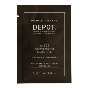 Depot, 500 Beard & Mustache Specifics No. 505, Beard Oil, Ginger & Cardamom, For Shine & Softness, 5 ml