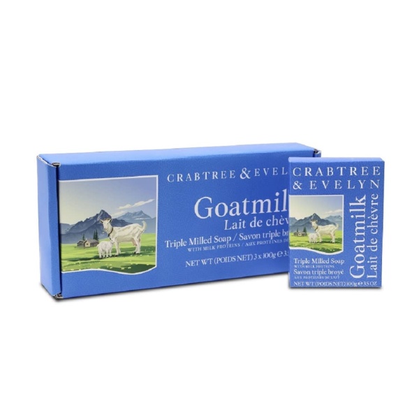 Set Trio, Crabtree & Evelyn, Goatmilk, Hydrating, Soap Bar, 3 pcs, 85 g