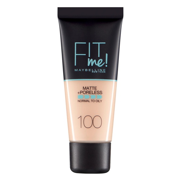 Maybelline, Fit Me Matte + Poreless, Liquid Foundation, 100, Warm Ivory, 30 ml