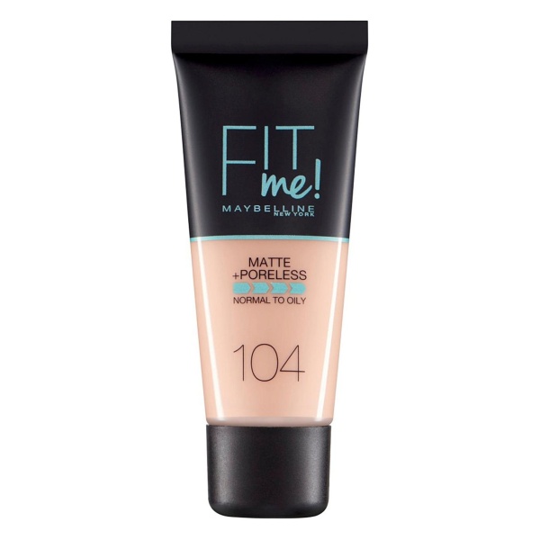 Maybelline, Fit Me Matte + Poreless, Liquid Foundation, 104, Soft Ivory, 30 ml