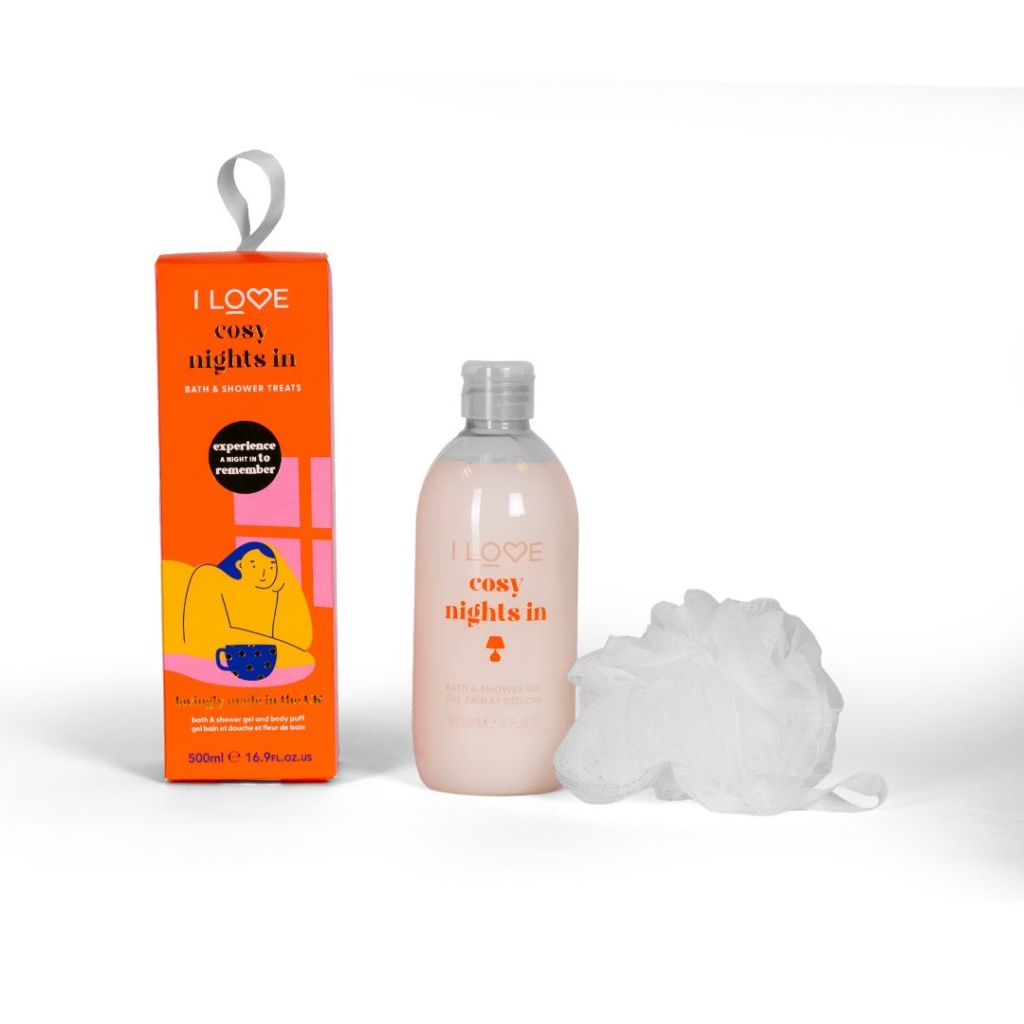 set i love cosy night s hydrating shower gel for all skin types 500 ml i love body sponge 1714124225