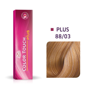 Wella Professionals, Color Touch Plus, Ammonia-Free, Semi-Permanent Hair Dye, 88/03 Intense Light Blonde Natural Gold, 60 ml