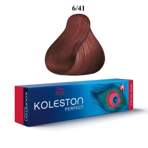 Wella Professionals, Koleston Perfect, Permanent Hair Dye, 6/41 Dark Blonde Ash Copper, 60 ml